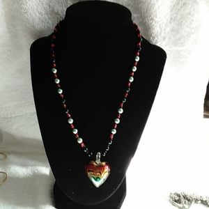 REAL Glass Heart shape necklace